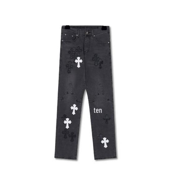 

CH Clrovin Cross Джинси прямого крою з шкіряною латкою 30