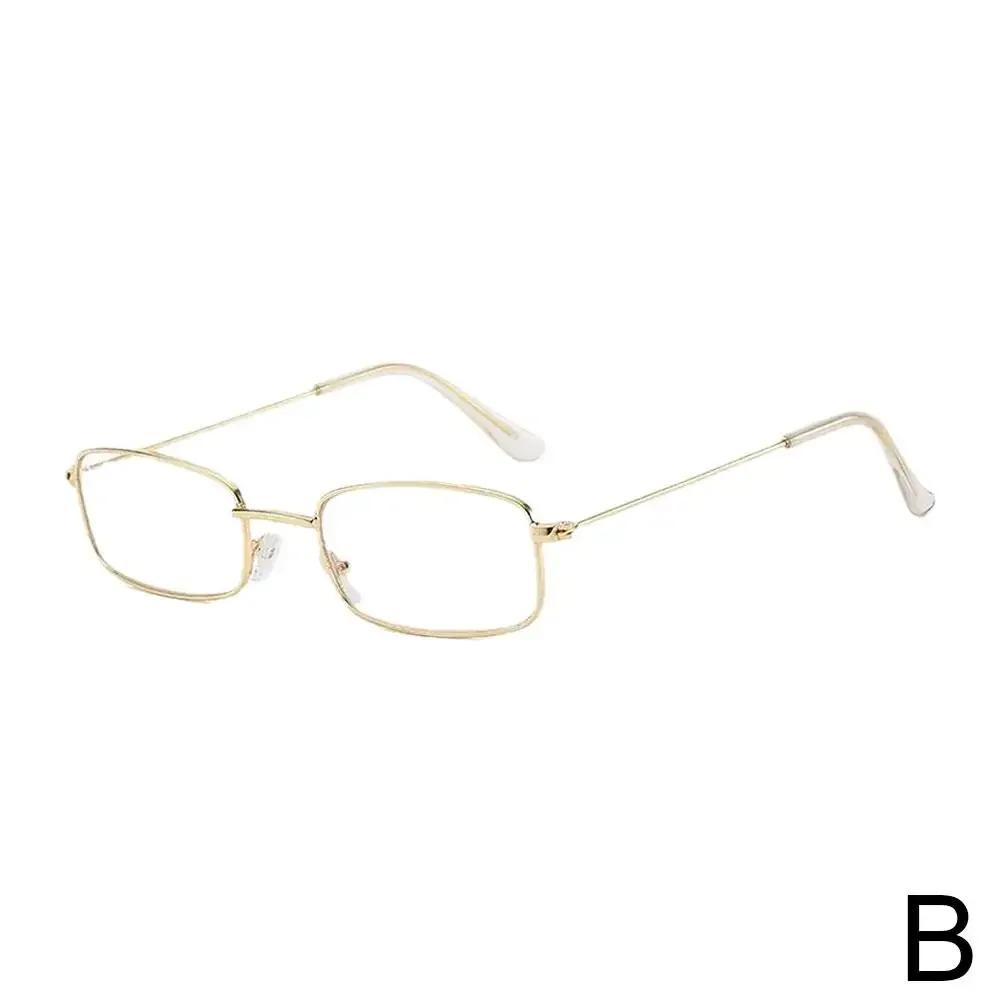 Small Square Alloy Frame Glasses Retro Reading Eyeglasses Anti Blue Light Presbyopic Eyewear Women Men Metal Clear Lens