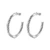 C-shaped Women's Stainless Steel Gold Earrings Simple Trend Multi-strand Twist Line Round Earrings