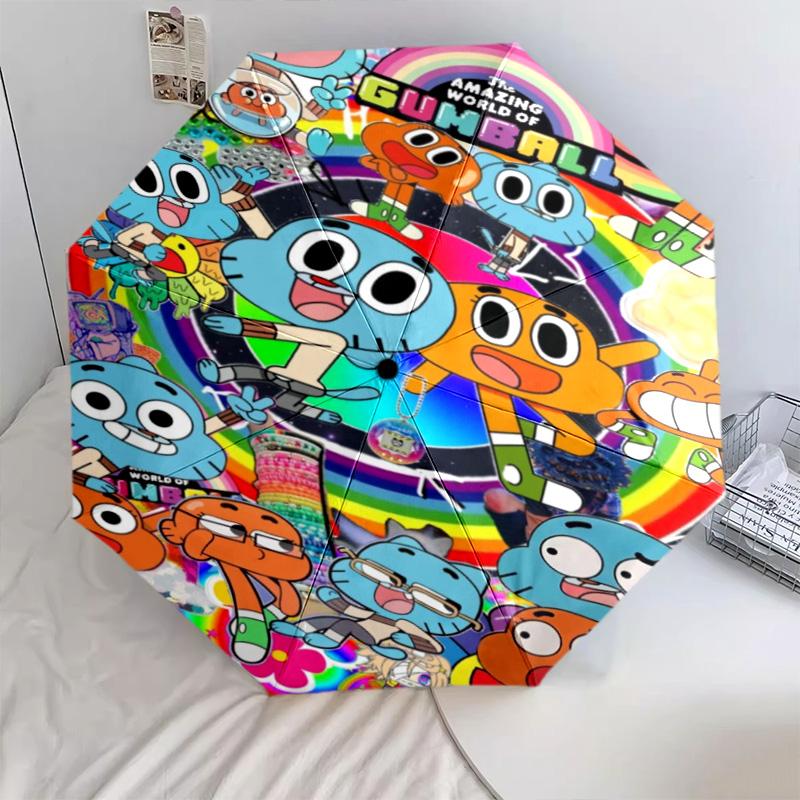 Gumball's World Adventure Automatic Umbrella - Suitable Travel Outdoor Portable Umbrella Birthday Gift Daily Essentials