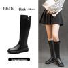 Women's Retro Leather Over-the-Knee Boots with Thick Sole and Velvet Lining - Versatile High-Top for Autumn/Winter