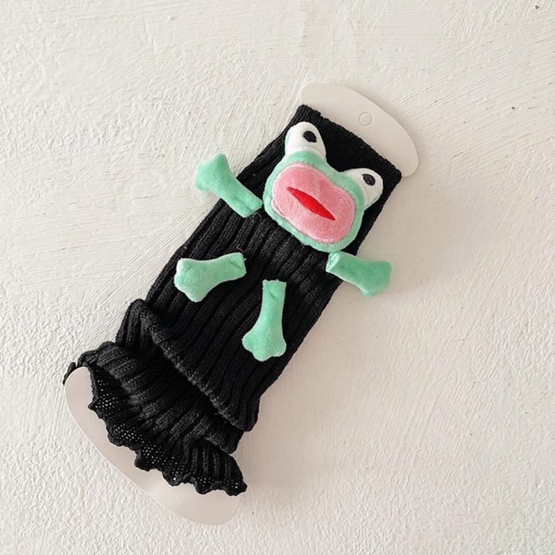 Stylish Funny Cartoon Leg Covers for Parties Or Cosplay Women Girls Cute 3D Stuffed Ugly Frogs Leg Warmers Boot Cuffs