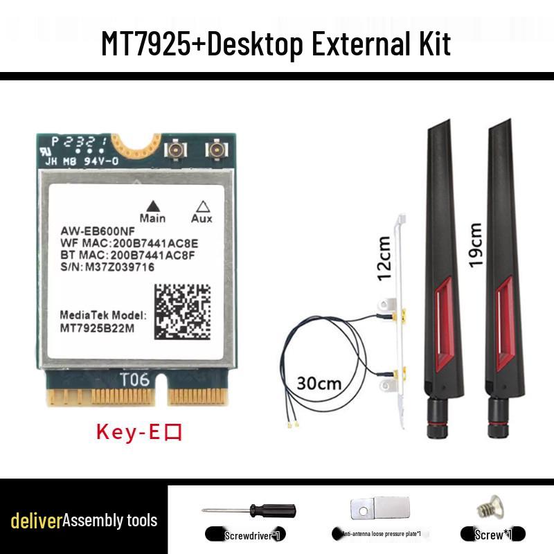 MediaTek MT7925 WiFi 7 PCIe Wireless Network Card for Desktop, Bluetooth 5.3, AMD Compatible