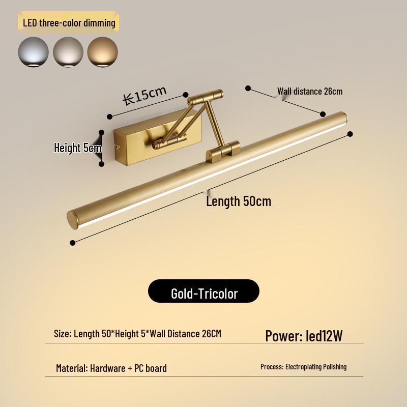 LED Vanity Mirror Light: Drill-Free Installation for Bathroom or Dressing Table Cabinets
