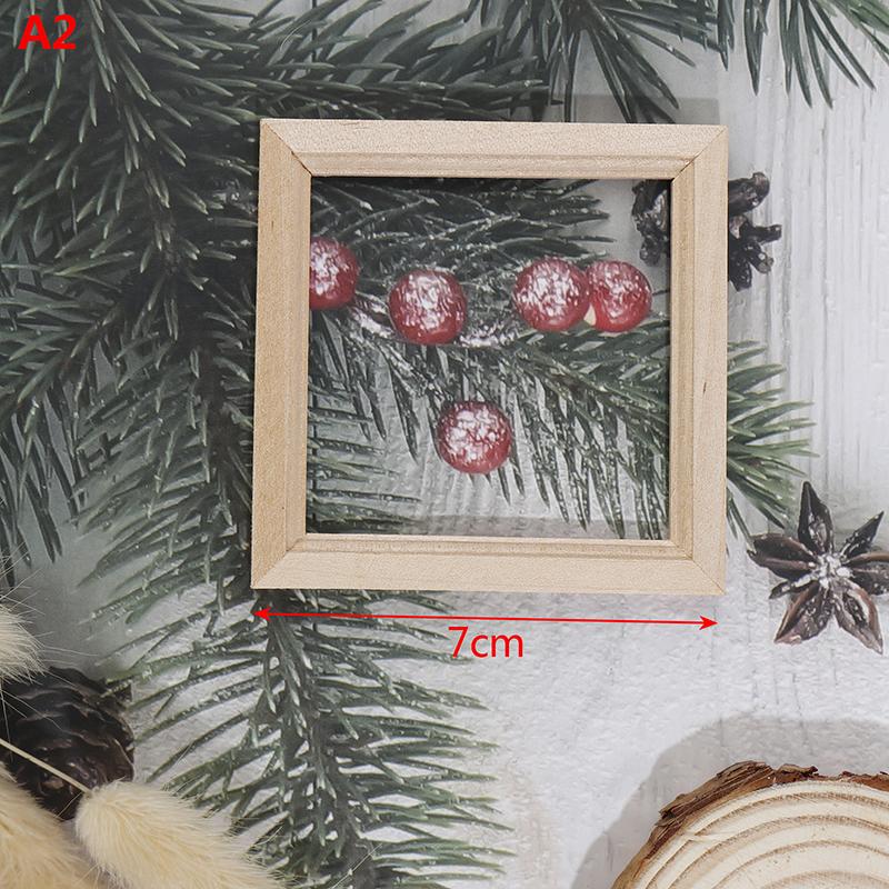 1/12 Dollhouse Miniature Wood Photo Frame Simulation Furniture Model Accessories