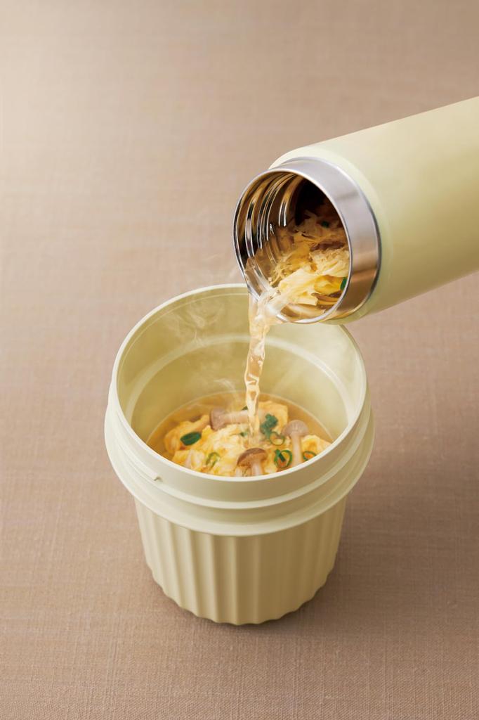 Thermos Bento Box Noodle Container Beige BE For Both Hot and Cold Insulation JEC-1000