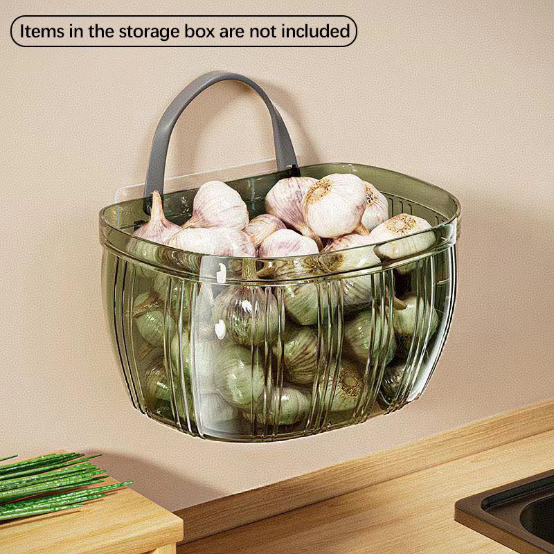 Seasoning Storage Basket Kitchen Wall Mounted Storage Basket Miscellaneous Storage Box Hanging Vegetable Basket Rack On The Wall