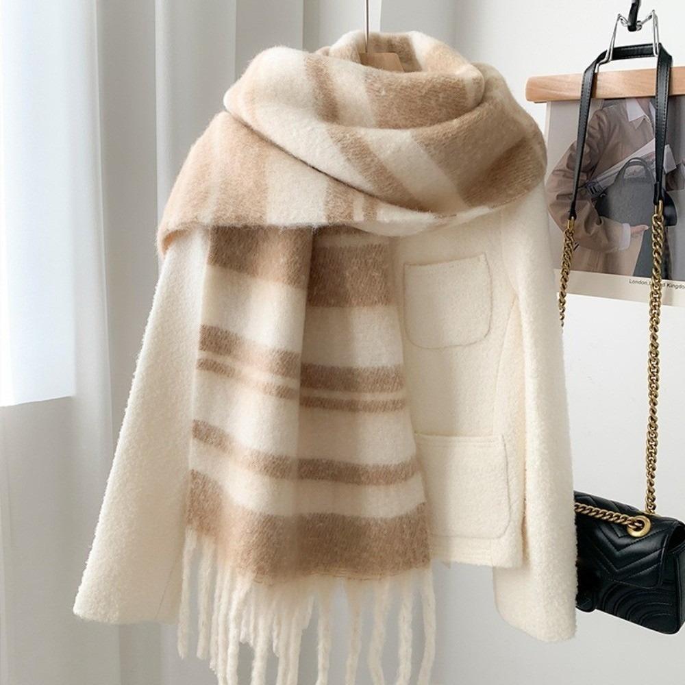 Warm Long Tassel Scarves Mohair Neck Warmer New Shawl Wrap Autumn and Winter