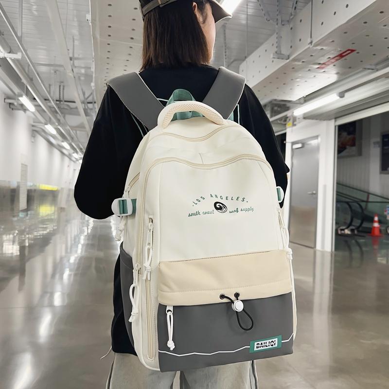 Sac à dos Homme Contraste de Couleurs Sac à dos Femme Grande Capacité Couple Voyage Sac d'écolier Étudiant