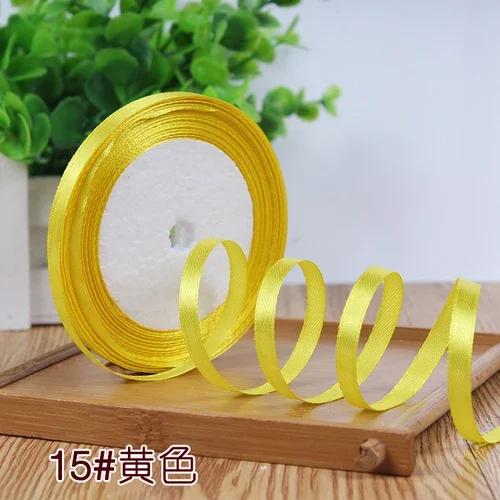25Yards 6mm Silk Satin Ribbons for Crafts Bow Handmade Gift Wrap Partys Christmas Wedding Decorative Artificial DIY Accessories