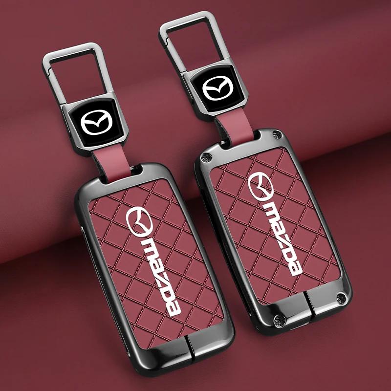Zinc Alloy Leather Car Smart Key Case Cover for Mazda 3 Alexa CX30 CX-4 CX5 CX-5 CX8 CX-8 CX-30 CX9 CX-9 Keychain Accessories vf2