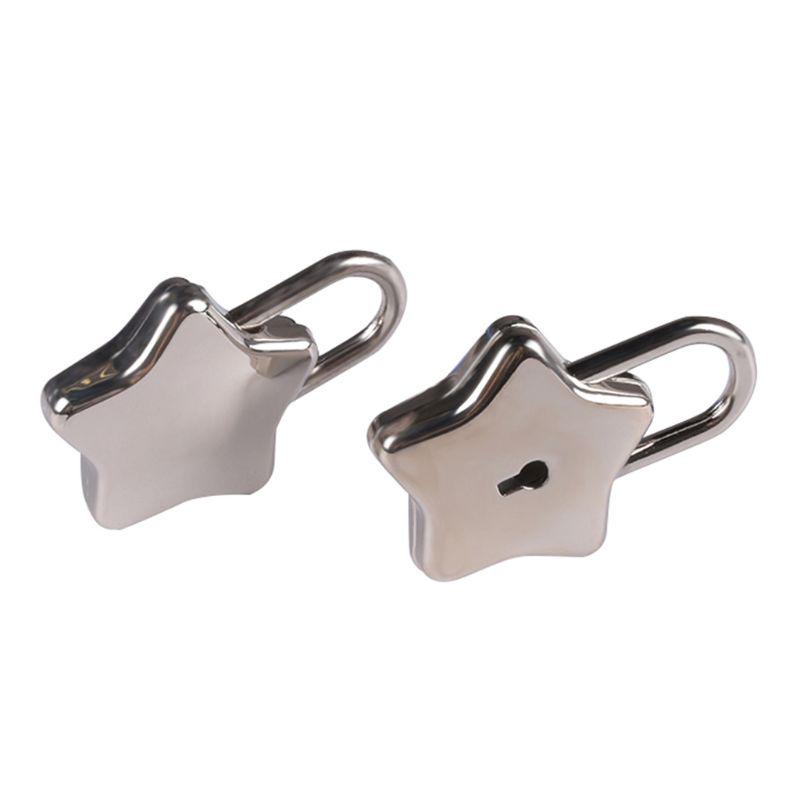 Small Metal Star Shaped Padlock Mini Lock with for Key for Jewelry Box Storage Box Diary Book