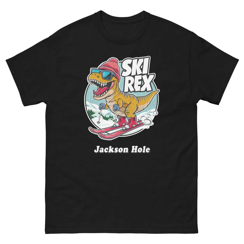 Jackson Hole Ski Rex Skiing T-Rex Dinosaur Shirt Dino Skier T-Shirt