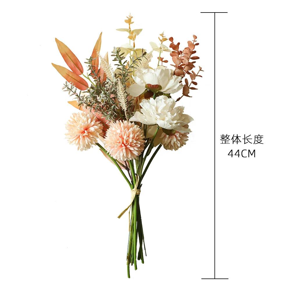 

Top Quality 1PCS Boho Terracotta Bouquets Room Decor DIY Silk Artificial Flower Bridal Bouquet for Rustic Wedding Home Floral
