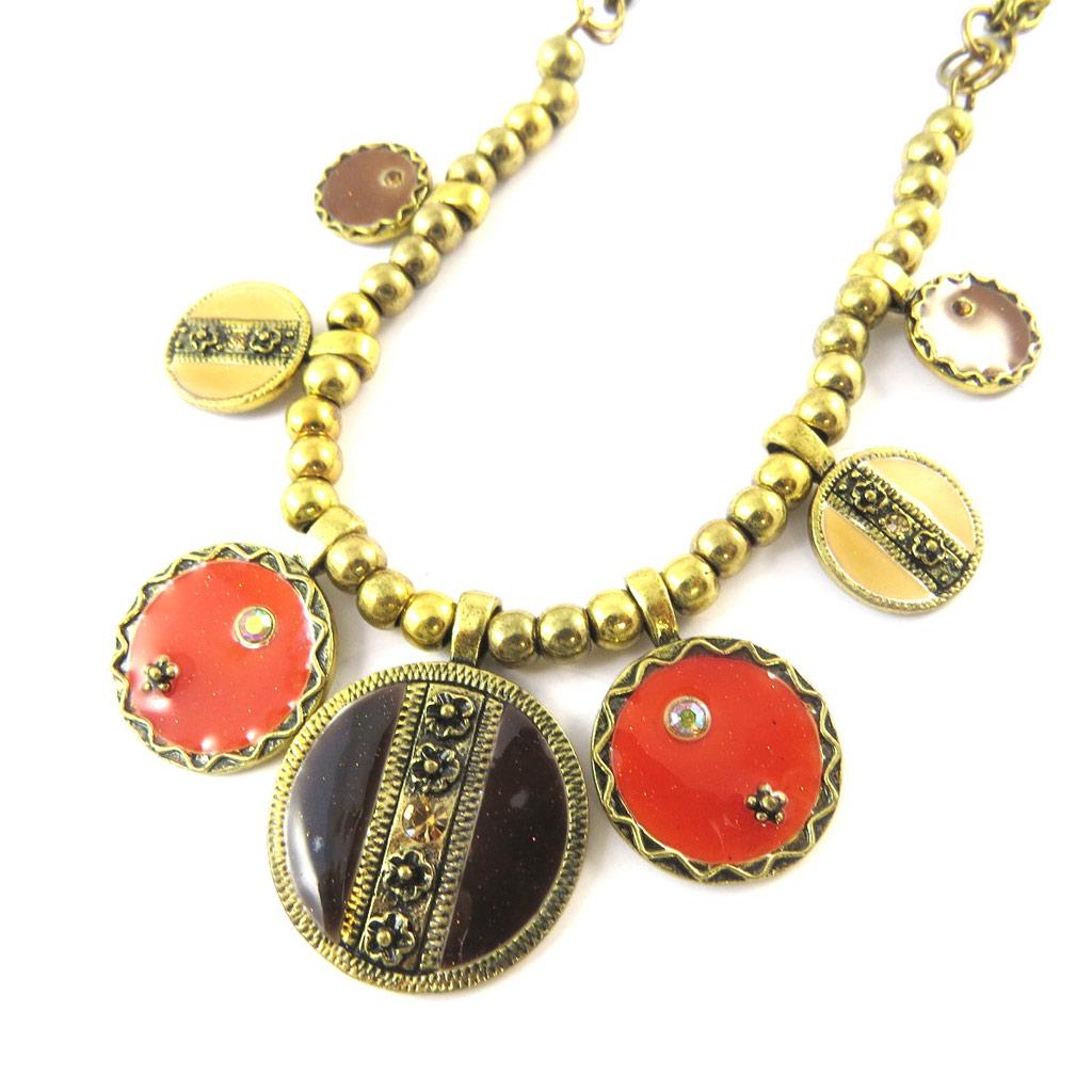 Les Trésors De Lily [C5343] - Colier Creator 'Esmeralda' Maro Portocaliu