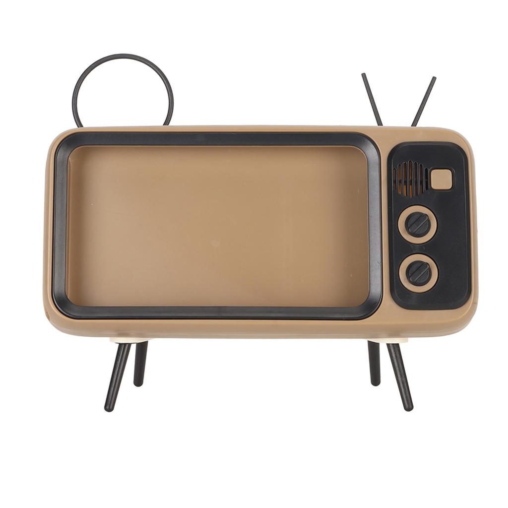 TV Style Phone Holder Retro Scratch Resistant Decorative Desktop Mobile Phone Stand for Home Dorm Co