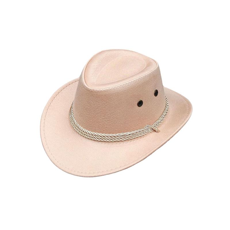 Vintage Western Cowboy Hat Solid Color Basin Hat Wide Brim Jazz Hat Outdoor Sun Protection For Hiking Camping Riding