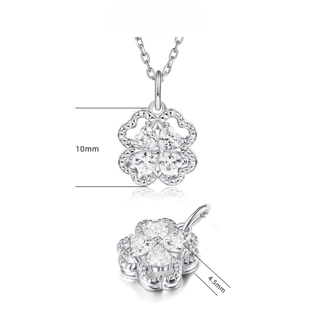 Silver Jewelry S925 Sterling Silver Clover Necklace Accessory Design Jewelry Love Choker Heart Pendant