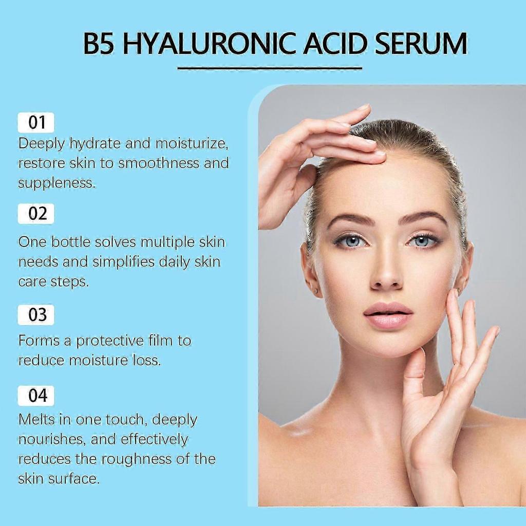 B5 Hyaluronic Acid Serum for Deep Hydration, Anti-Aging & Skin Elasticity - 30ML