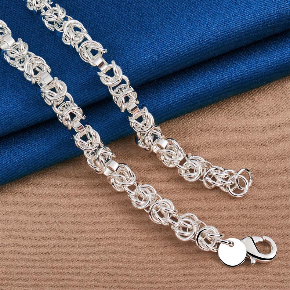925 Sterling Silver Exquisite Braided Knot Necklace Men Women Fashion Party Favor Hip Hop Jewelry