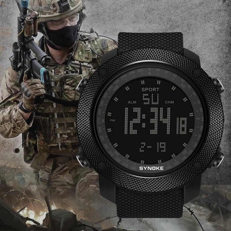 Nuovo orologio elettronico sportivo da corsa da alpinismo di marca di alta gamma, orologio militare multifunzione, display a schermo grande, orologio da polso impermeabile luminoso