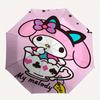 My Melody, Drink Me Automatic Opening and Closing Parasol Compact Travel Umbrella with 8 Ribs for Women and Men Ideal Birthday/Christmas Gif