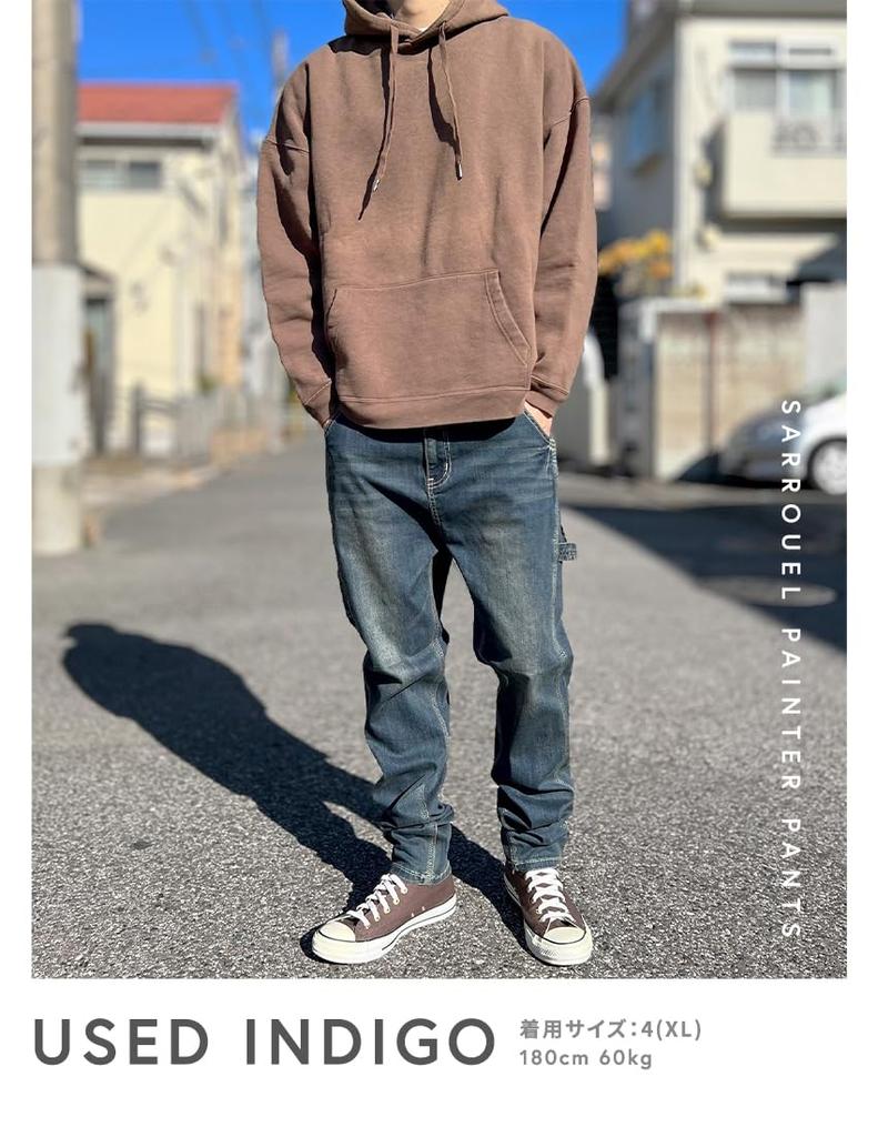 BEATJIVE Used Sarouel Painter Vintage Skinny Work Winter Used 9213-2030 (Size 4, Indigo) Pants, Pants, Denim, Finish, Stretch, Pants, Spring, Summer,