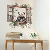 Kreatives falsches Fenster Panda Schmetterling Schlafzimmer Wohnzimmer Zuhause Hintergrund Verschönerung und Dekoration Wandaufkleber