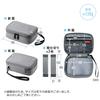 Sanwa Direct Gadget Deep Type with Trip Convenient Storage Pouch, Divider, Travel/Business Pouch, Gray, 200-BAGIN018GY