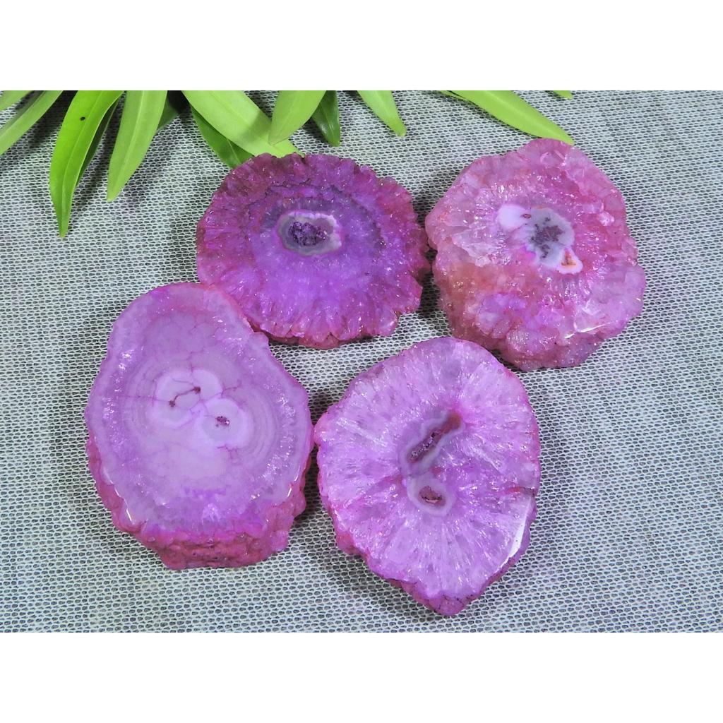 275Cts. Dyed Solar Durzy Agate 4Pcs Crystal Loose Gemstone Lot 32X36-30X40MM A-212