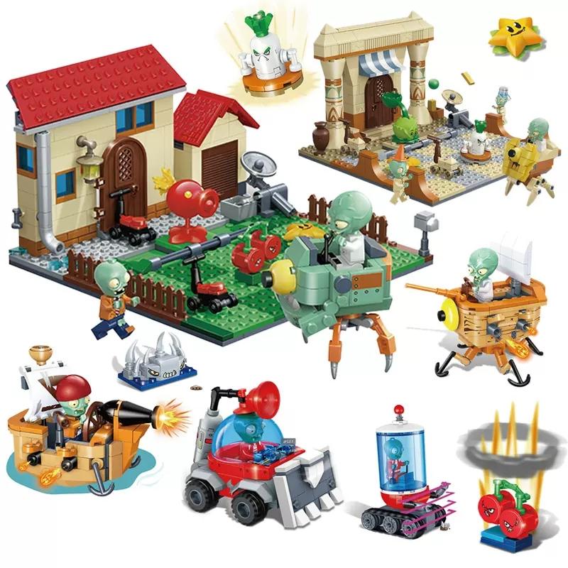 Neue Plants VS Zombies 2 Bausteine Spielzeug Große Welle Strand Abenteuer Kleine Partikel PVZ Zukünftige Szene Steine Kinderspielzeug Geschenk