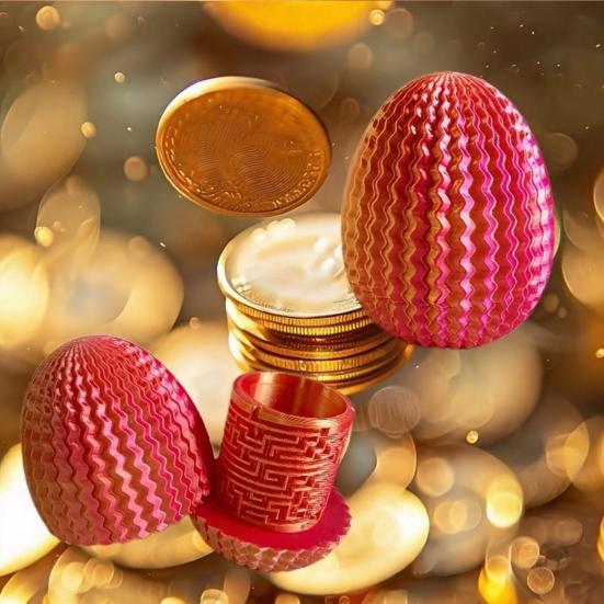 3D Printed Maze Dragon Egg Puzzle Box with Hidden Storage Cavity, Brain Teaser Game for Easter Birthday Holiday Surprise Container