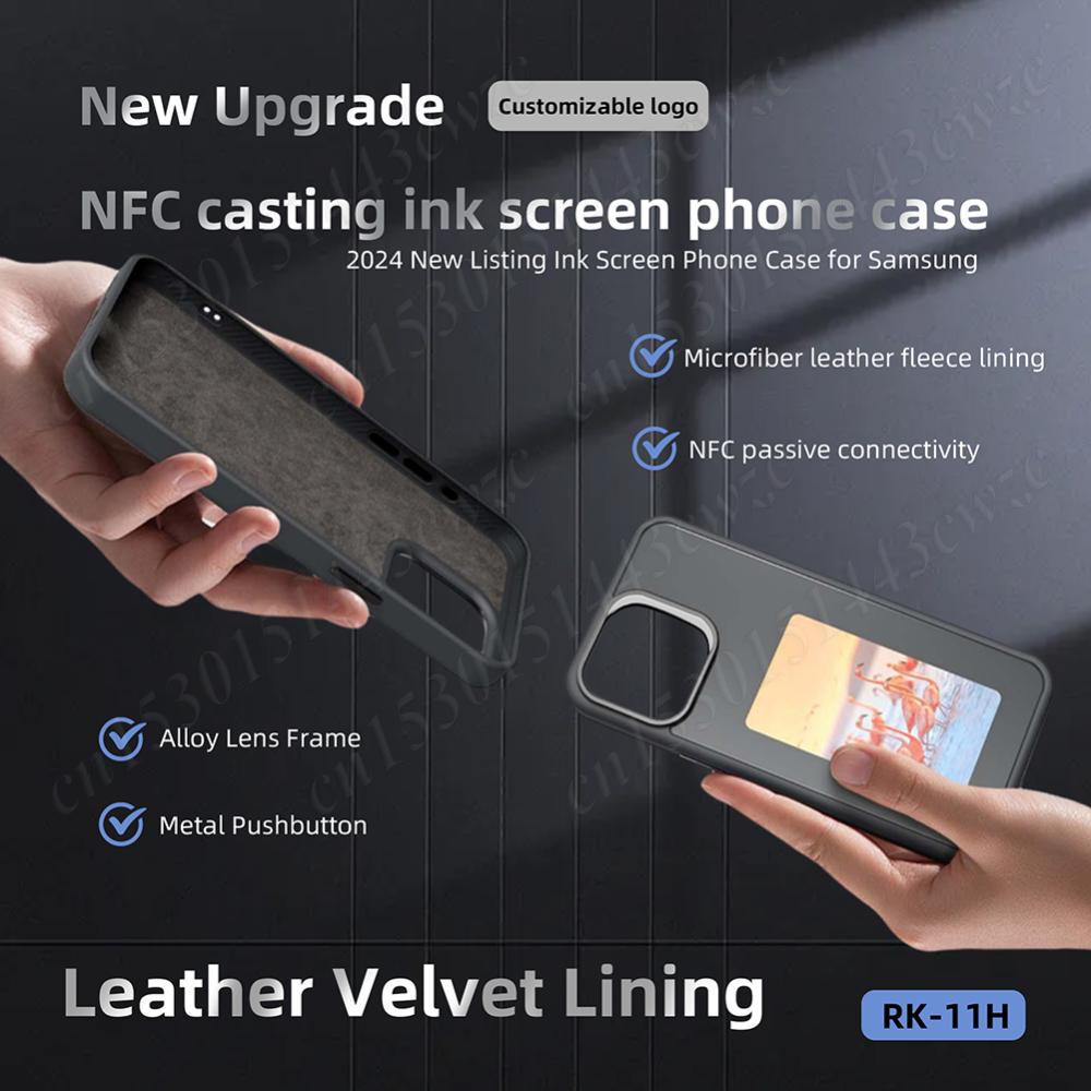 NFC Fonksiyonlu Telefon Kılıfı E Ink Ekran Telefon Kılıfı NFC APP Yenileme AI Telefon Kılıfı iPhone 15 PRO Max DIY Kılıfları E Ink Telefon Kılıfı