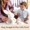 Interactive Musical Plush Bunny Toy with Sound & Light Effects, Soothing Stuffed Animal for Babies 0+ Months, Cream Color