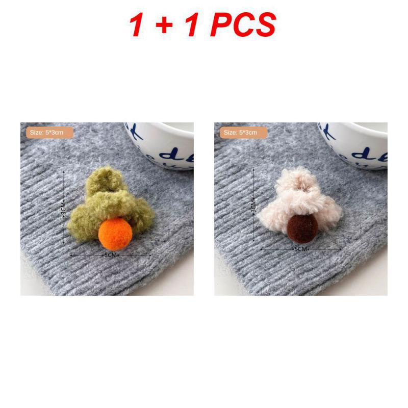 1/2/3Pcs Plush Heart Hair Clips For Women Autumn Winter Fur Hair Crab Clip Elegant Shark Hair Claws Headwear Hair Accessories