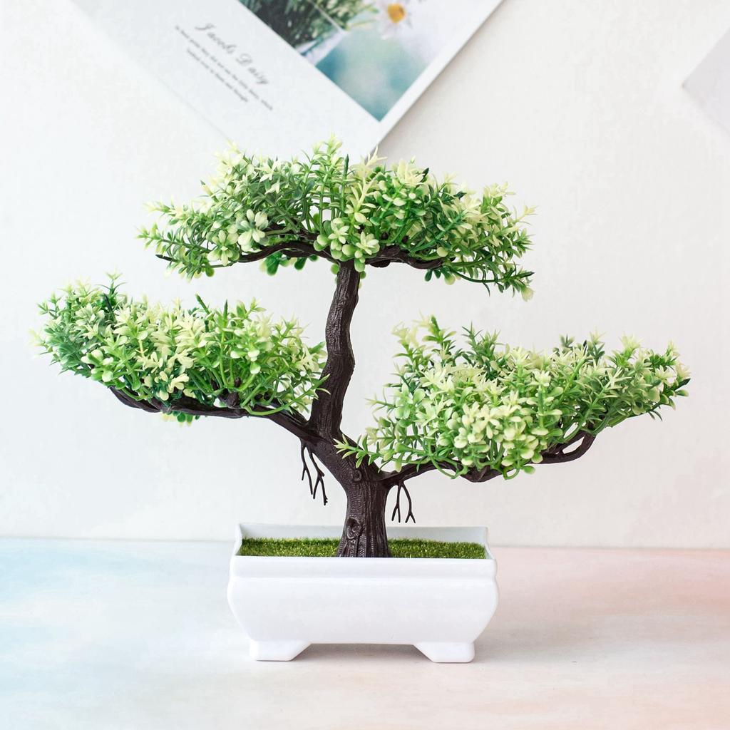 Good-Artificial Plants Bonsai Small Tree Pot Fake Plant Flowers Potted Faux Bonsai For Home Room Table Hotel Garden Decor