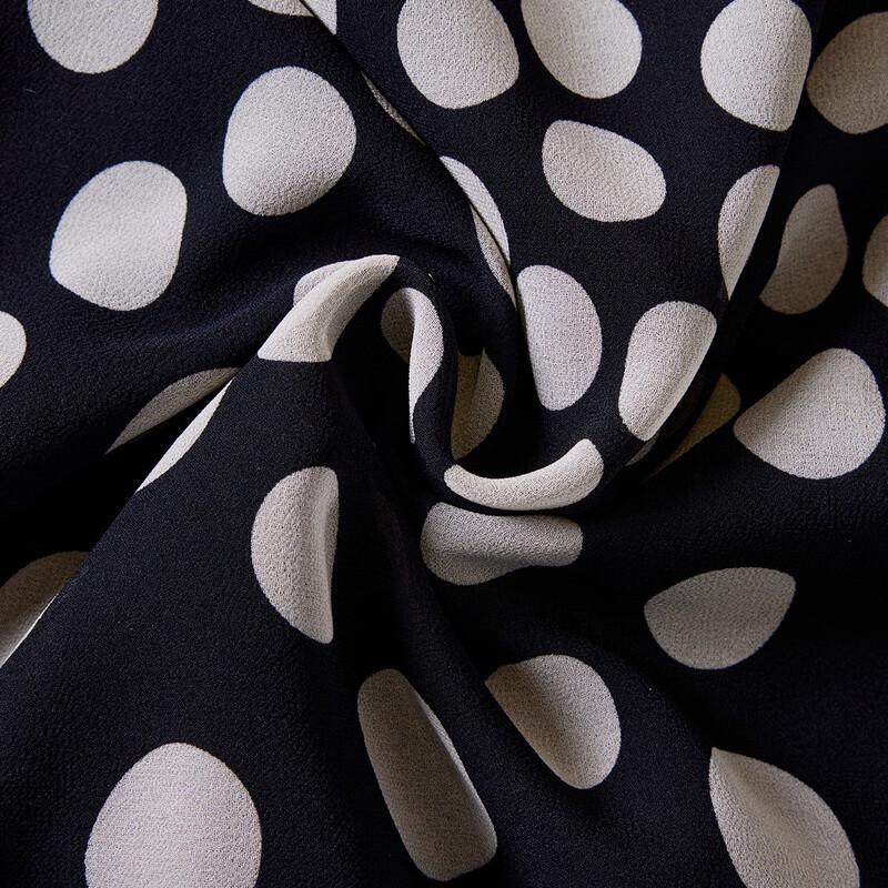 Pasite New Chinese Style Polka Dot Chiffon Midi Dress