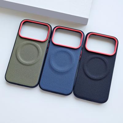 Funda para Teléfono para IPhone 17 Pro/Pro Max Funda para Teléfono Resistente a las Manchas Textura Tejida Funda Protectora con Carga Magnética