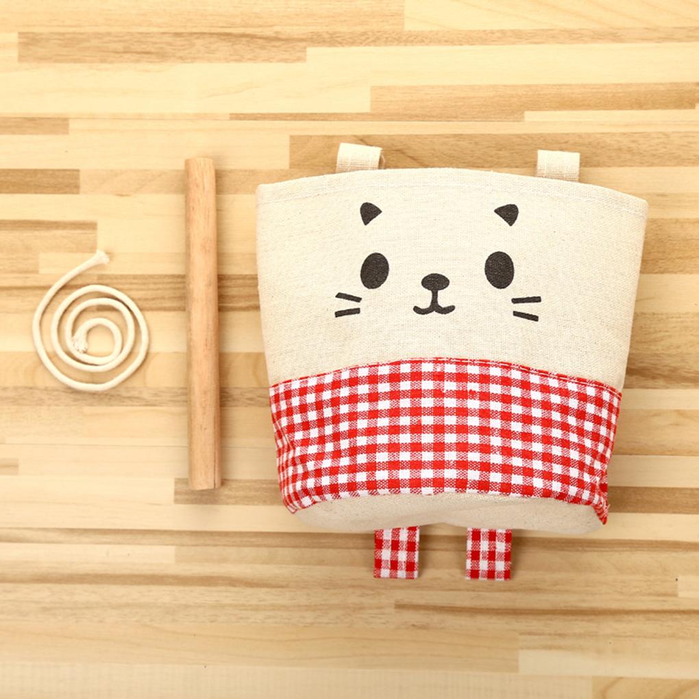 Home Hanging Storage Bag Cute Basket Container Wall Door Pocket Pouch Decoration