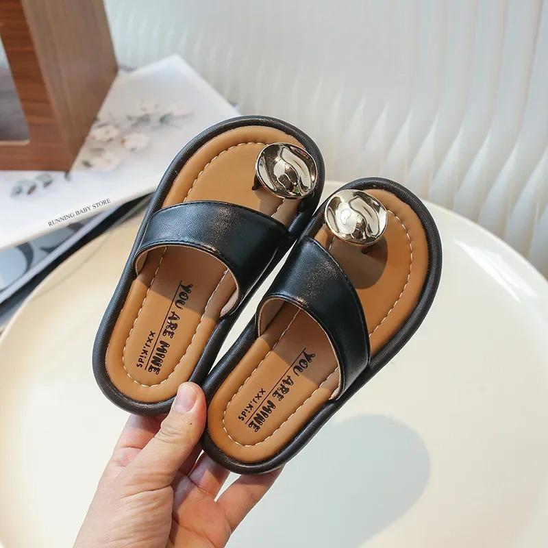 

Flip Flop Girls Platform Slippers Summer Outdoor Holiday Beach Shoes Light Weight Slides Kids Shoes Girl Floor Shoes I05095 23 чорний