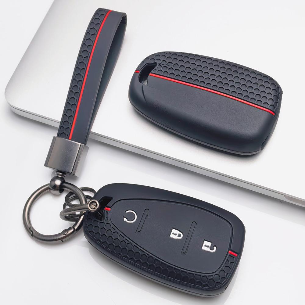 Key Fob Cover for Chevrolet Chevy Equinox Malibu XL Cruze Camaro Blazer Traverse with Keychain Anti-Scratch Surface Shockproof Structure