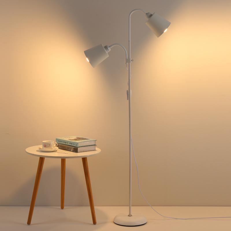 Nordic Modern Double-Head Floor Lamp: Minimalist Luxury for Living Room and Bedroom