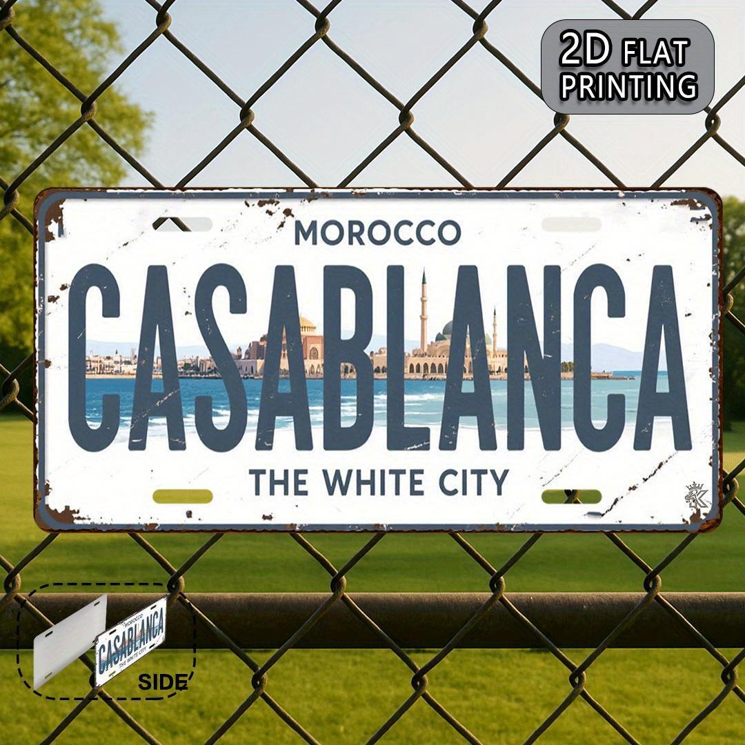 D Flatpc Casablanca Vintage Metal Aluminum Sign Plate Decorationfor Decorative Purposes Only Coastal StyleGift for Friends 15x30cm(5.9x7.8inch)