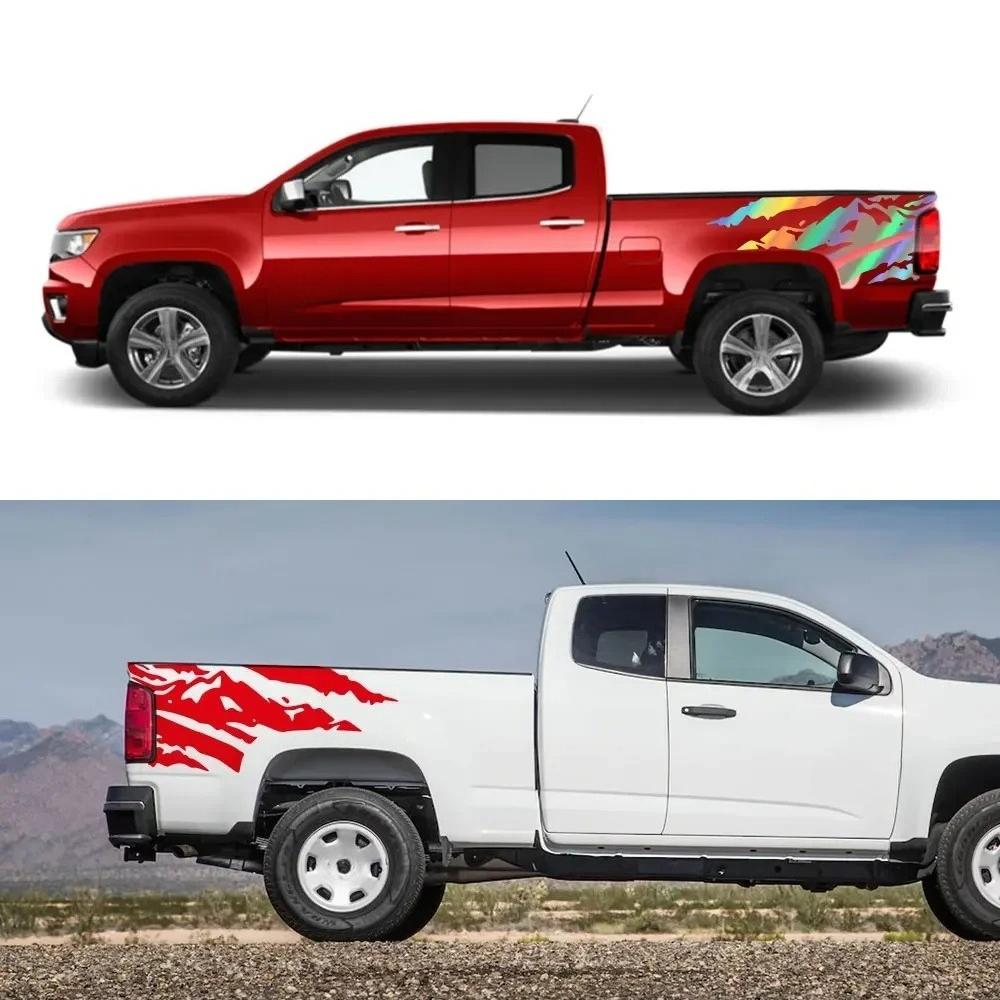 Car Stickers Pickup Trunk Bed Side Decor Decals For VW Amarok Chevrolet Colorado S10 Isuzu D-Max Truck Auto Accessories