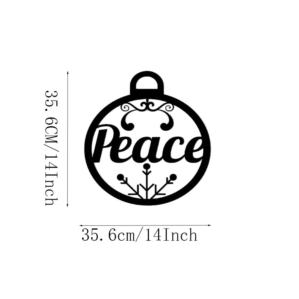 

1 шт. Рождественское украшение «Мир» на тему лазерной резки, металлическая декоративная настенная табличка для дома, подвесное настенное искусство, домашний декор, железное искусство чёрный