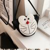 Cute Cartoon Doraemon Shoulder Cross Woven Bag Summer Bag Women 2025 New Ins Bucket Bag Niche
