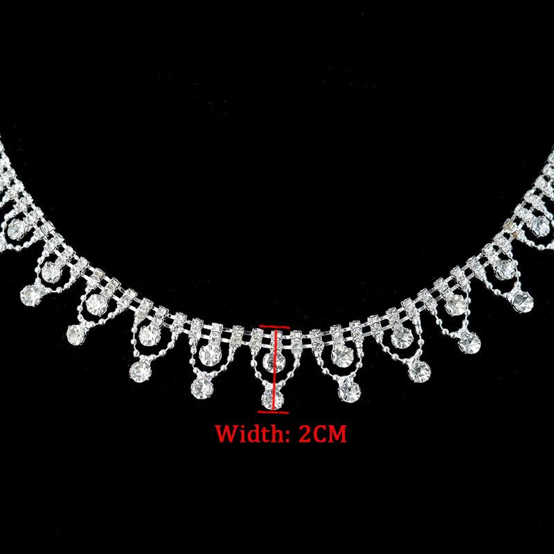 10Yards Rhinestone Chain Sparkle Crystal Diamond Silver Tassel Rhinestone Clothing Accessories DIY Wedding Party Gift Decoration