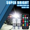 2Pcs/Set RGB LED T10 W5W Bulbs with Remote Control W5W Led 194 168 Car Reading Dome Light Car Wedge Lamp License Plate Lights