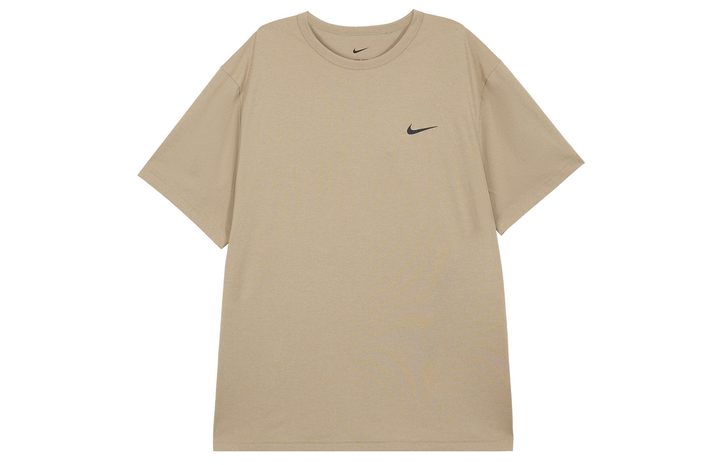 Nike T Shirts Men s Khaki Crew Neck Moderate Straight Fit DV9840-247 XL
