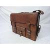 17 In Vintage Leather Briefcase Office Messenger Bag Satchel Laptop Shoulder Bag
